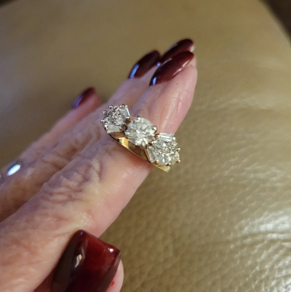 Yellow Gold And Diamond Wedding Set - Picture 1 of 10